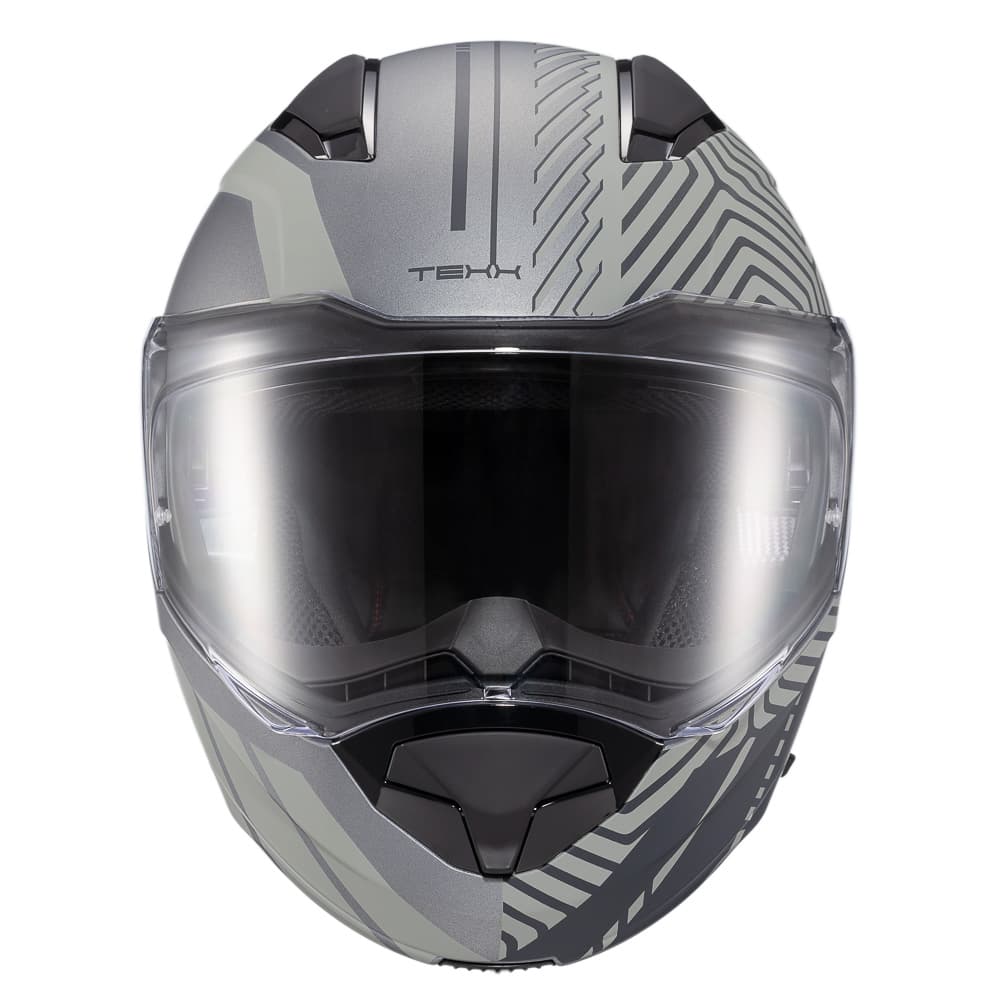 Capacete TEXX Escamoteável Kratos Cyber Cinza Fosco