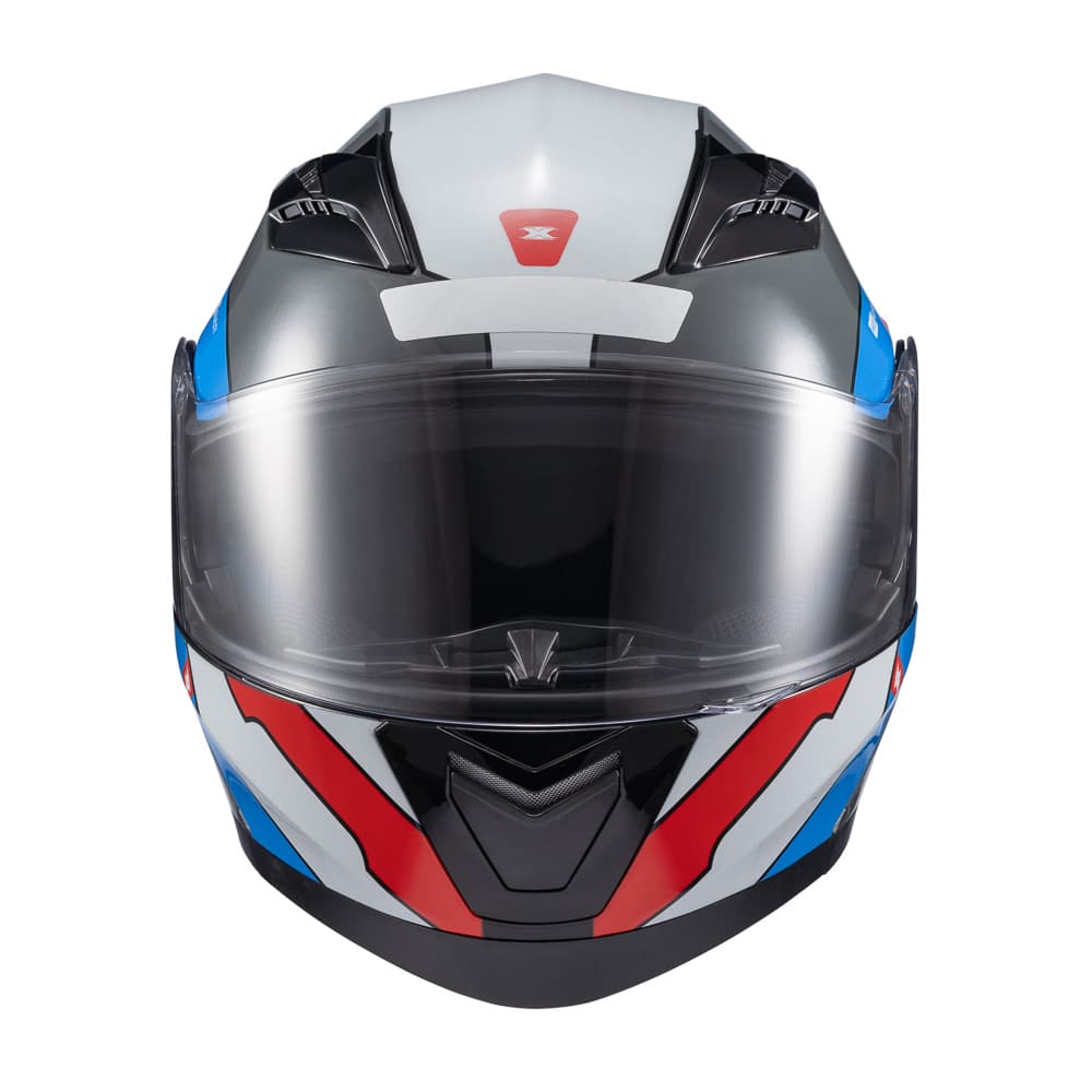 Capacete TEXX Escamoteável Gladiator V3 Reisen Azul Vermelho Branco Brilho